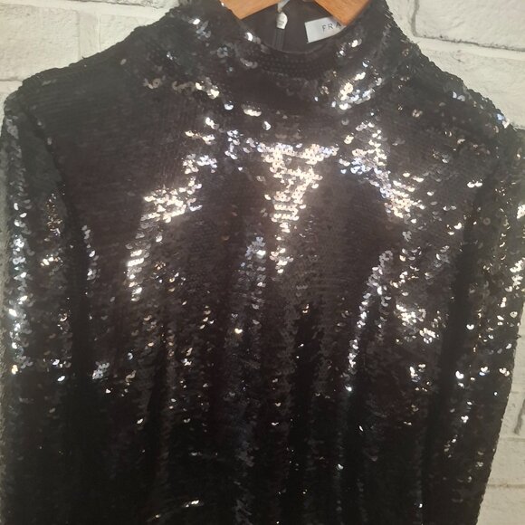 FRAME Black Sequin Turtleneck - Picture 3 of 3